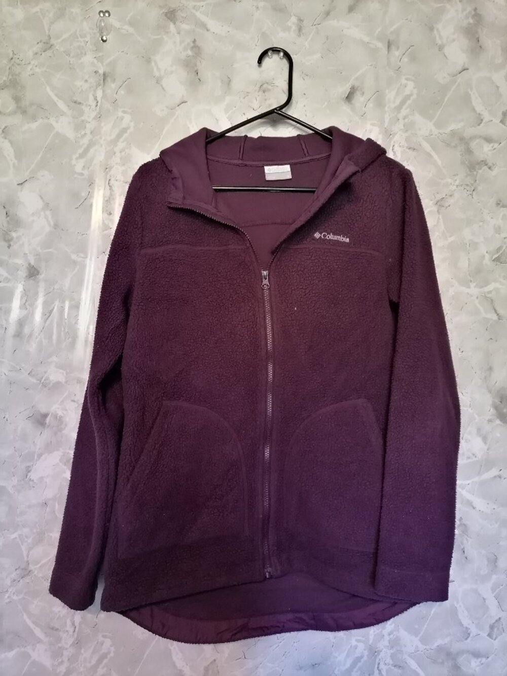 Columbia Women’s Purple Fleece Fullzip Hooded Jacket Size Small